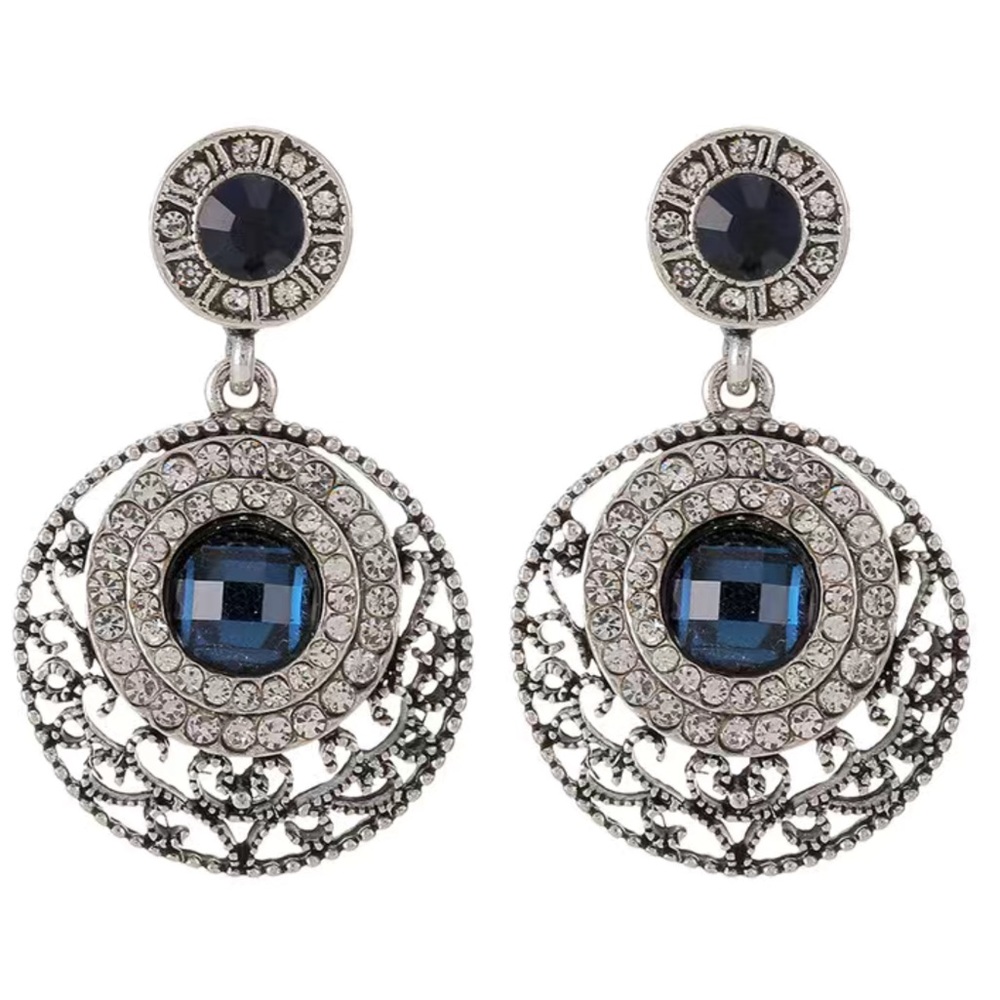 RETRO ROUND EARRINGS - Picture 10 of 13